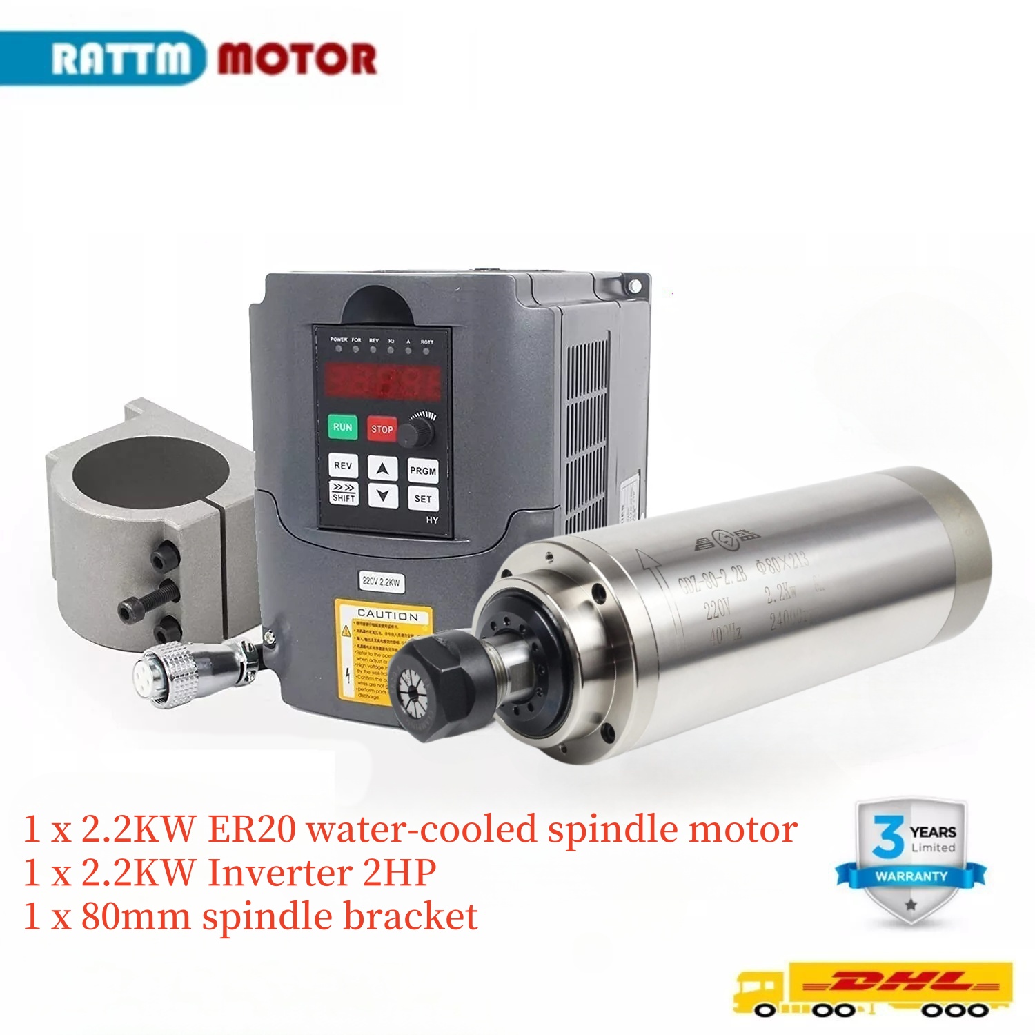 2.2Kw Water Cooled Spindle Kit Vfd - 2.2KW 110V или 220V 8A GDZ-80-2.2