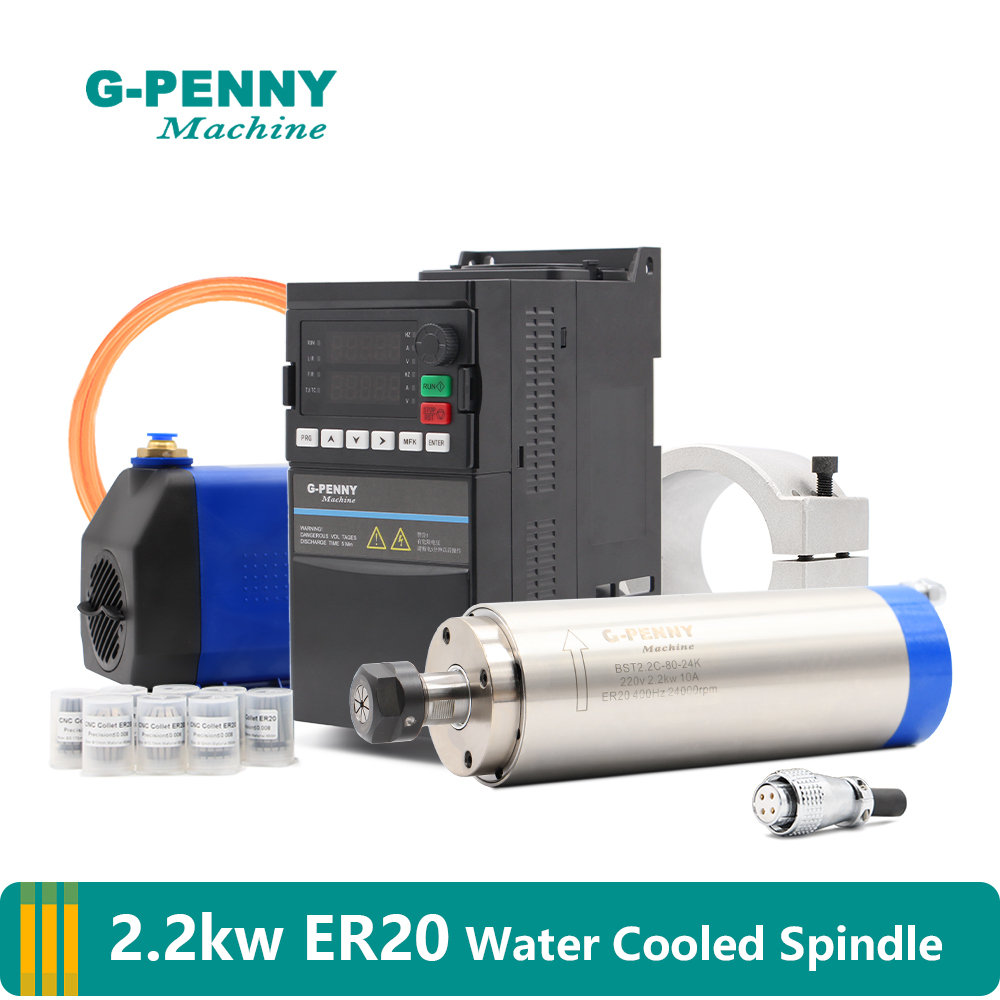 Комплект шпинделя G-PENNY 2,2  – обзор и цена 2.2Kw Water Cooled Spindle Kit Vfd